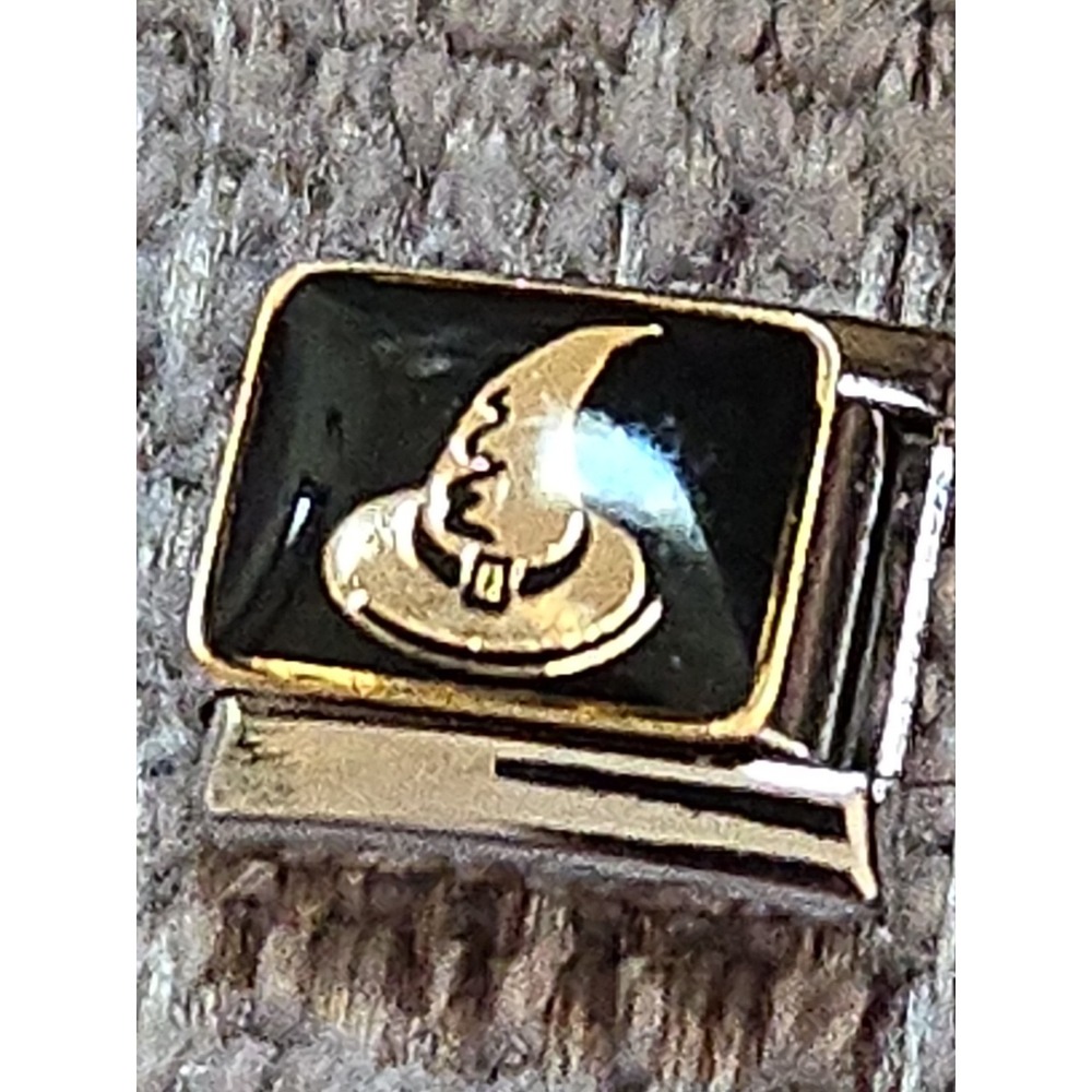 Italian Charm Halloween  Gold Witches Hat